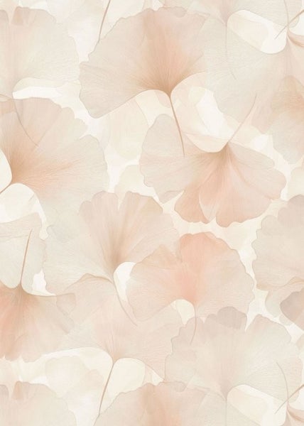 Erismann Tapete Ginkgoblätter Rosa und Beige - 53 cm x 10.05 m - 662390