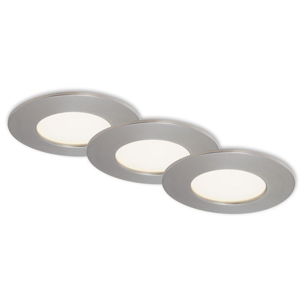 LED Einbauleuchte 3er Set 4000K 600lm 4,8W silber Kunststoff Ø8,5cm Briloner