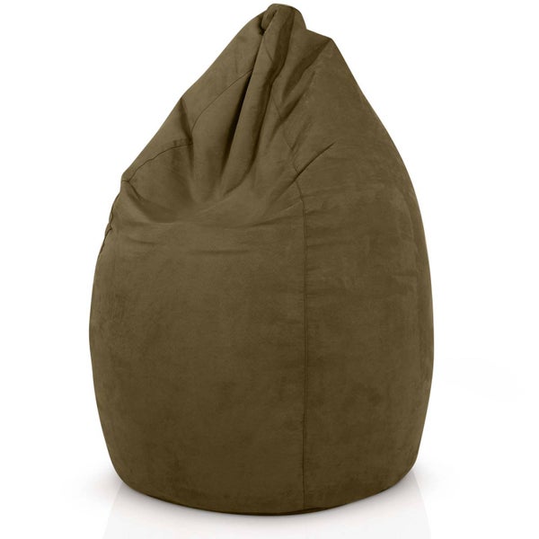 Green Bean Sitzsack mit Rückenlehne 60x60x90cm - Indoor Sitzkissen 220L Füllung Kuschelig Waschbar - Bean Bag Bodenkissen Lounge Chair Sitzhocker - Olivgrün