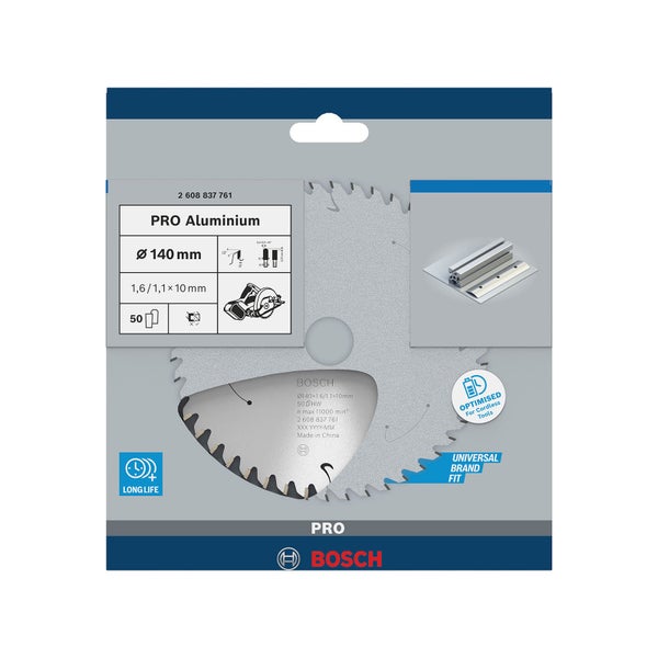 Bosch Kreissägeblatt Pro Aluminium, 140 Millimeter Durchmesser