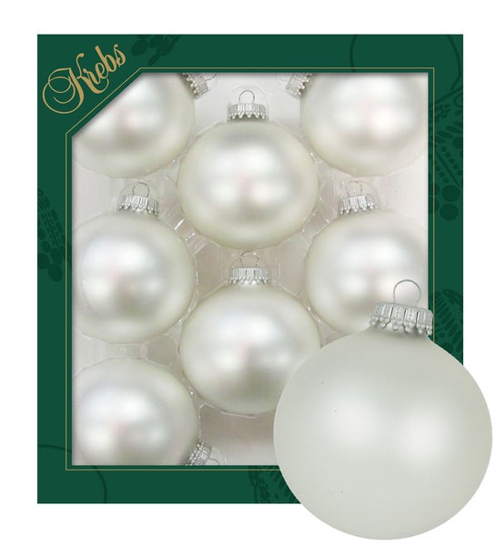 Silberpearl 7cm Glaskugeln uni, 8 Stck., Weihnachtsbaumkugeln, Christbaumschmuck, Weihnachtsbaumanhänger