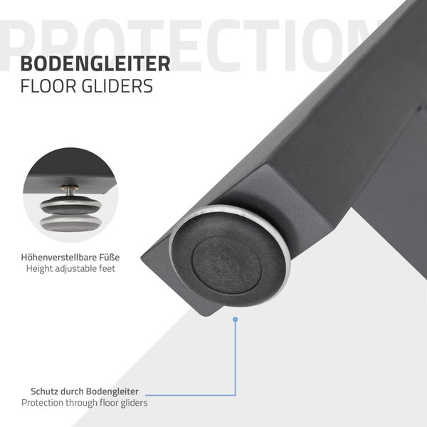 ECD Germany 2x Tischbeine A-Form A-Design, 70 x 72 cm, Anthrazit, aus pulverbeschichtetem Stahl, Industriedesign, Metall Tischkufen Tischuntergestell Tischgestell Möbelfüße, für Esstisch Schreibtisch