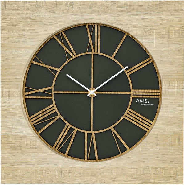 AMS 9641 klassische Wanduhr 50 cm x 50 cm x 5 cm