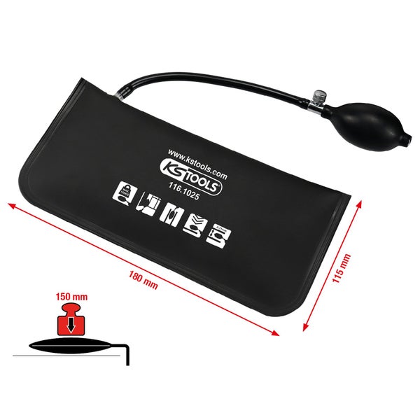 KS Tools Air Wedge mit den Maßen 180 x 115 Millimeter und einer Belastbarkeit bis maximal 150 Kilogramm