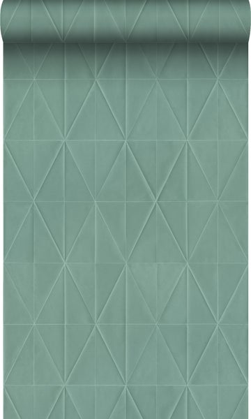 Origin Wallcoverings Öko-Strukturtapete Origami-Muster Graugrün - 0,53 x 10,05 m - 347858