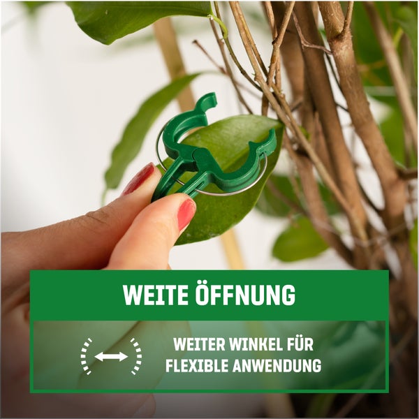 GardenGloss 48 Pflanzenclips Klein - Pflanzenklammern für Tomaten, Rosen, Gurken und andere Rankpflanzen – Besonders einfache Rankhilfe für Pflanzen – Stabile Klammern für Kletterpflanzen Befestigung