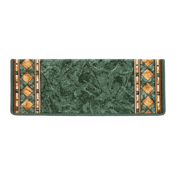 FLOORDIREKT Stufenmatte Rügen - Selbstklebend - Strapazierfähig - Grün - Rechteckig 65 x 23,5 cm