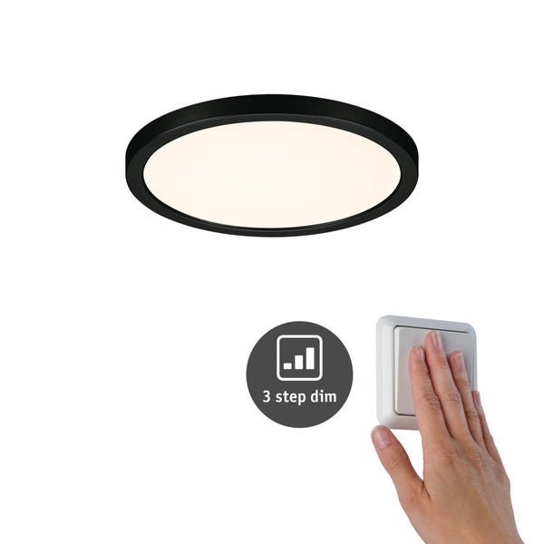 VariFit LED Einbaupanel 3-Step-Dim Areo IP44 rund 175mm 13W 1300lm 3000K Schwarz dimmbar