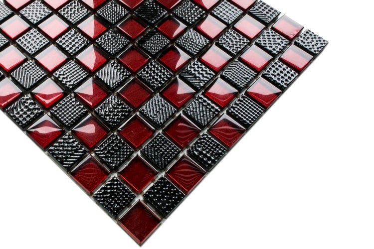 Glasmosaik auf Netz für Bad und Küche 30cm x 30cm  - Enzo Ferrari