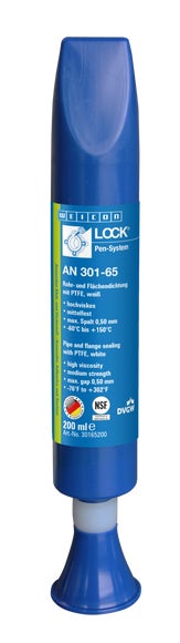 WEICONLOCK® AN 301-65 Rohr- und Flächendichtung | mit PTFE, mittelfest, mit Trinkwasserzulassung | 200 ml | weiß