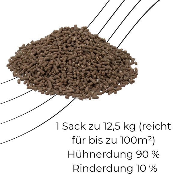 Naturdünger mit Rinderdung 12,5 Kg Pellets Biodünger organischer Langzeit Dünger Garten Gemüsedünger Tomatendünger Beerendünger Bodenaktivator