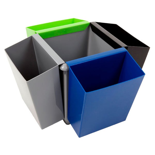 PROREGAL Viereckiger Kegelförmiger Papierkorb 21 Liter HxBxT 31 x 28 x 28 x m Kunststoff Grau