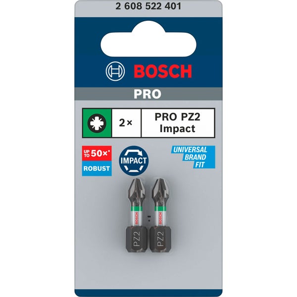 Bosch PRO Pozidriv Impact Bit PZ2 25 mm 2-tlg. - 2608522401