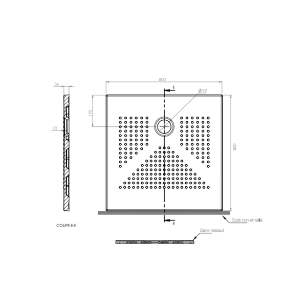 80X80 flache h3 Cm Duschwanne | Delfino