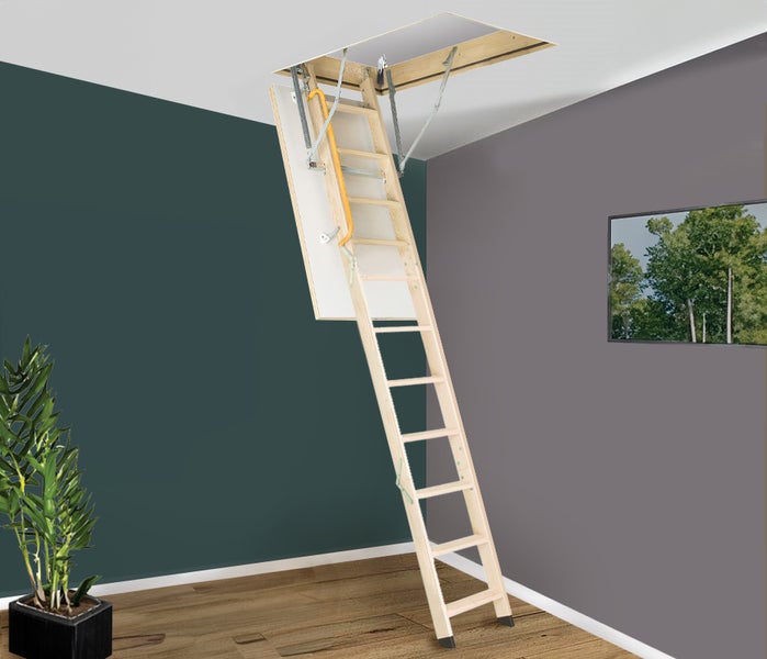 HandyStairs dachbodentreppe „Profi“ – Dachbodenleiterkastengröße 110 x 60 cm – Höhe 280 cm – U-Wert 1,26 W/m²