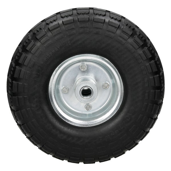 ECD Germany 2er Set Sackkarrenrad Blockprofil aus pannensicherem PU Vollgummi, 4.10/3.50-4 Ø260x85mm, mit Kugellager und Stahlfelge, 130 kg, Schwarz, Bollerwagenrad Sackkarren Rad Ersatzrad Reifen