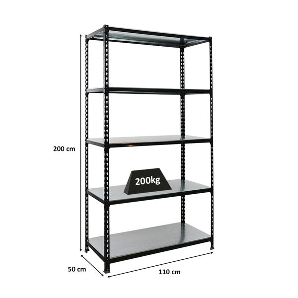 Schwerlastregal BIG METAL SHARK | HxBxT 200x110x50cm | Fachlast 200kg | Anthrazit-Verzinkt