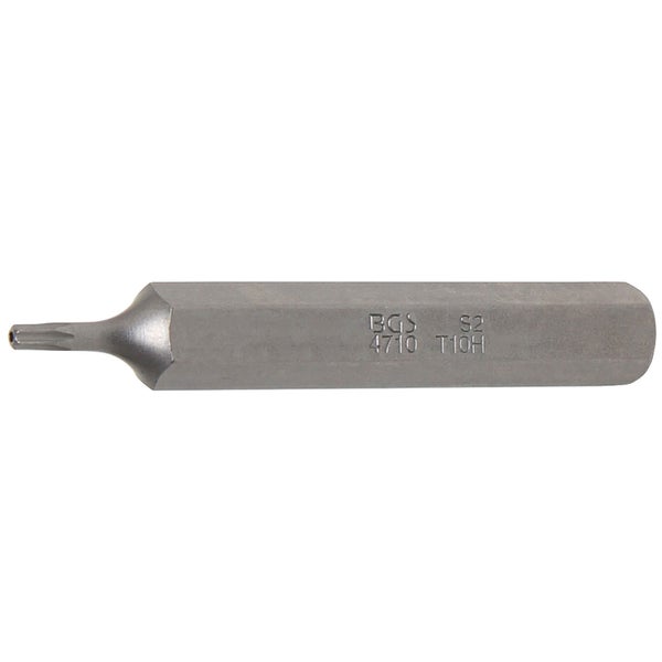 BGS Bit Länge 75 mm Antrieb Außensechskant 10 mm (3/8) T-Profil (für Torx) mit Bohrung T10 - 4710