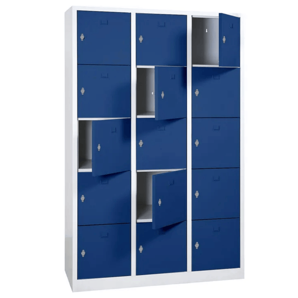 PROREGAL Schließfachschrank Falcon Large HxBxT 190 x 119 x 45 cm Vorhängeschloss Grau-Blau