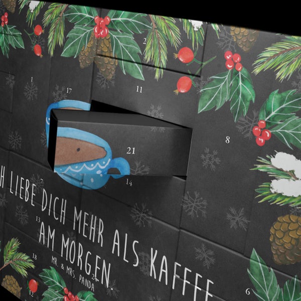 Mr. & Mrs. Panda Befüllbarer Adventskalender Kaffee Tasse - Schwarz