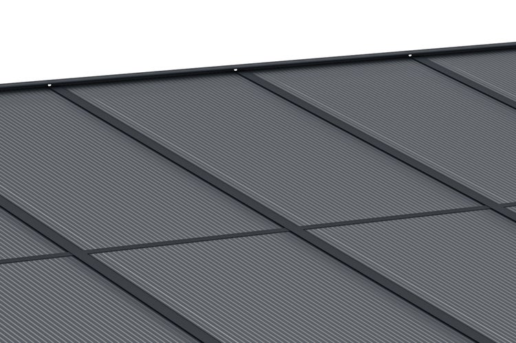 Terrassenüberdachung garten alu Grau KLEO - Höhe verstellbar 435x300x225/270 cm - mit Polycarbonat Dach Grau halbtransparent 6mm Auch Pergola/Carport