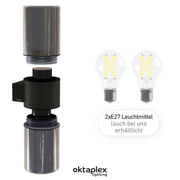 Oktaplex Puno Dos Anthrazit E27 2 Kopf ohne Leuchtmittel
