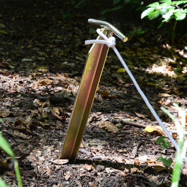 AMANKA Extra Stabil 4 Stahl Erdnägel T-Profil 300x25mm Zelt-Heringe Harte Böden Zeltnägel Campingheringe Lang Verzinkt