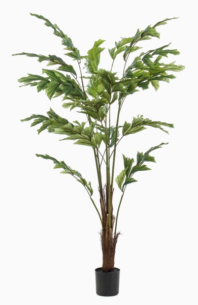 Künstliche Pfingstrose mit Blüte, Blättern und Stiel.