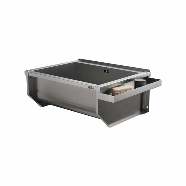 Edelstahl-Spülbecken mit Auszug und Bürste