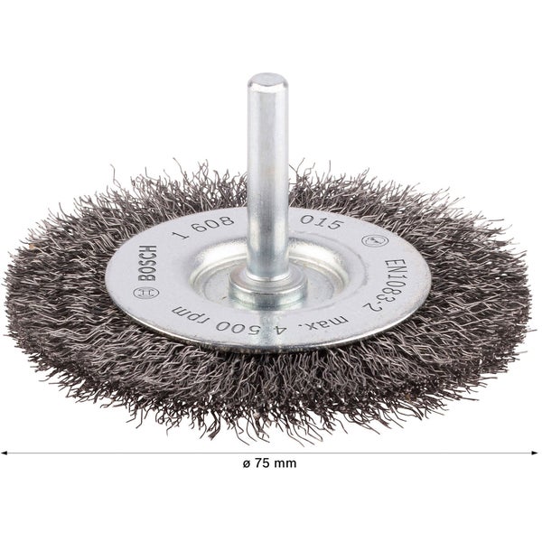 Drahtbürste mit Schaft, circa 75 mm Durchmesser
