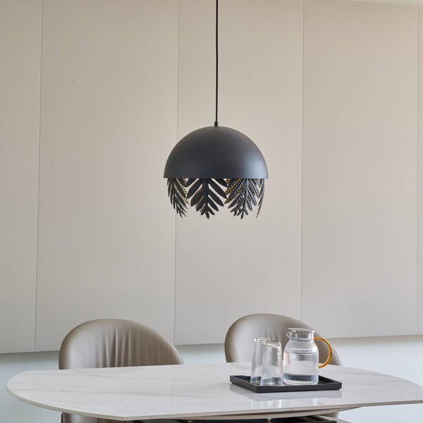 Lucande Pendelleuchte Aparas (Design, Modern) in Schwarz aus Metall (1 flammig E27) - Design-Hängeleuchte Esstischlampe Hängelampe Hängeleuchte Wohnzimmerleuchte