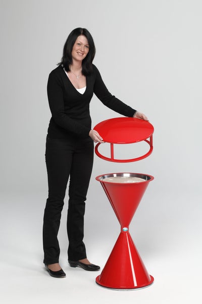 PROREGAL Klassischer Standascher Mit Dach Für Innen Außenbereich HxBxT 72 x 42 x 42 cm Kunststoff Rot