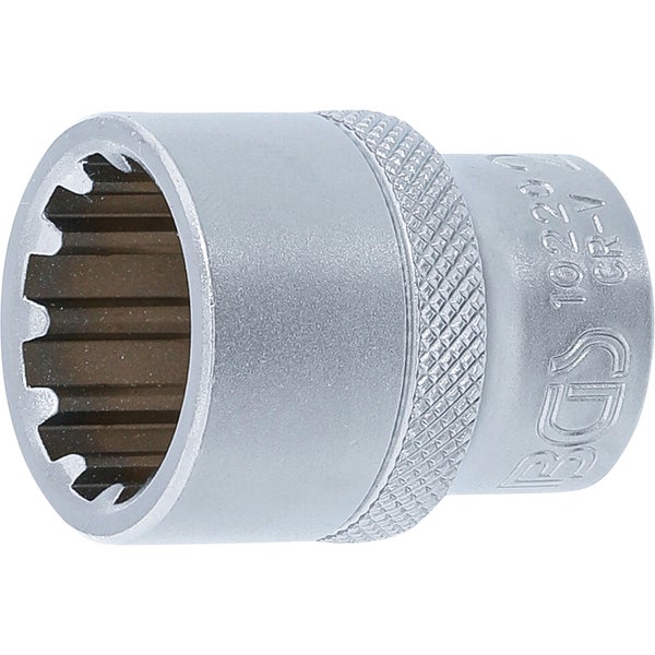BGS Steckschlüssel-Einsatz Gear Lock Antrieb Innenvierkant 12,5 mm (1/2) SW 20 mm - 10220