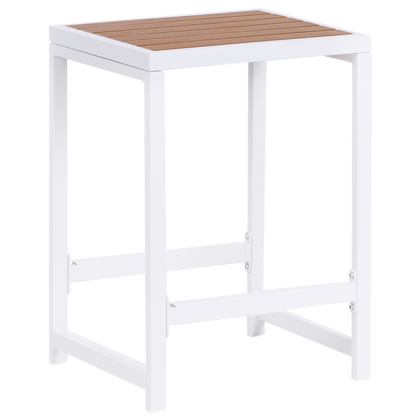 Quadratischer Beistelltisch mit einer Tischplatte im Latten-Design