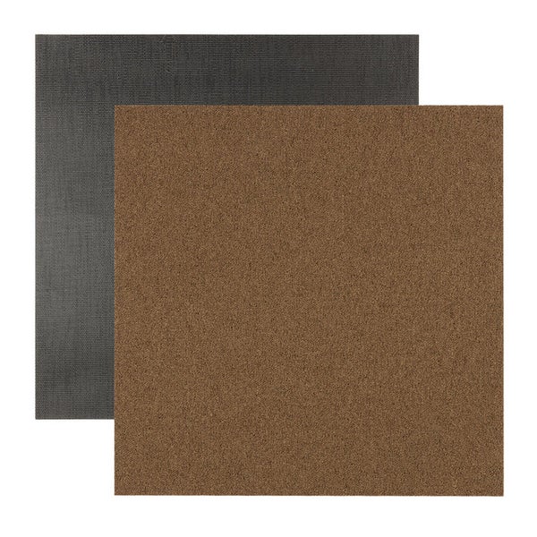 FLOORDIREKT Nylon Teppichfliese Edinburgh - 50 x 50 cm - Selbstliegend - Braun