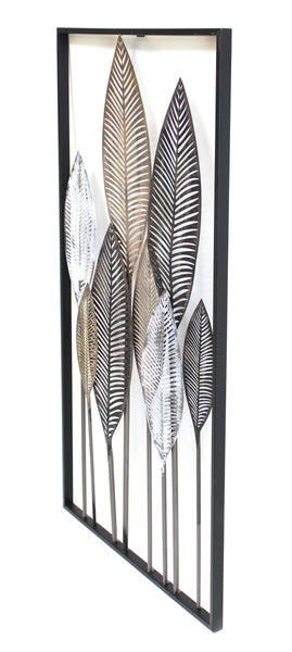 FRANK FLECHTWAREN | Wanddeko Blätterwald, METALL, 52 x 95 cm