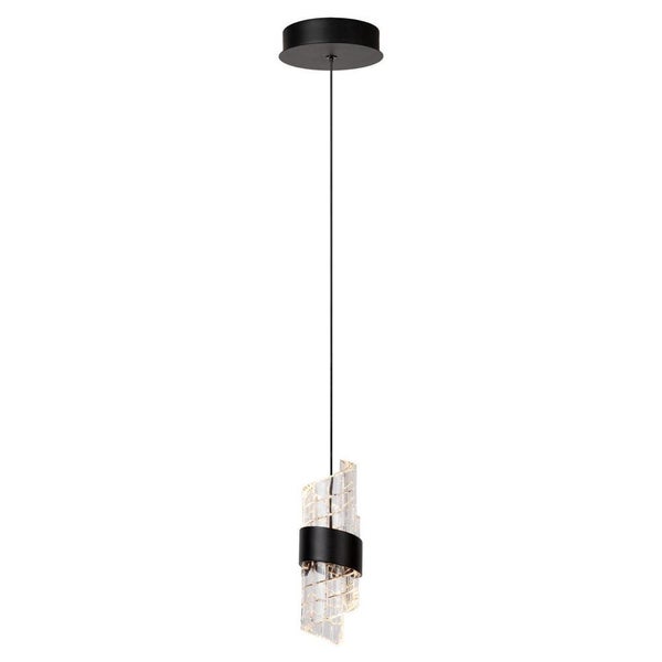 LED Pendelleuchte Kligande in Schwarz und Transparent 9W 700lm