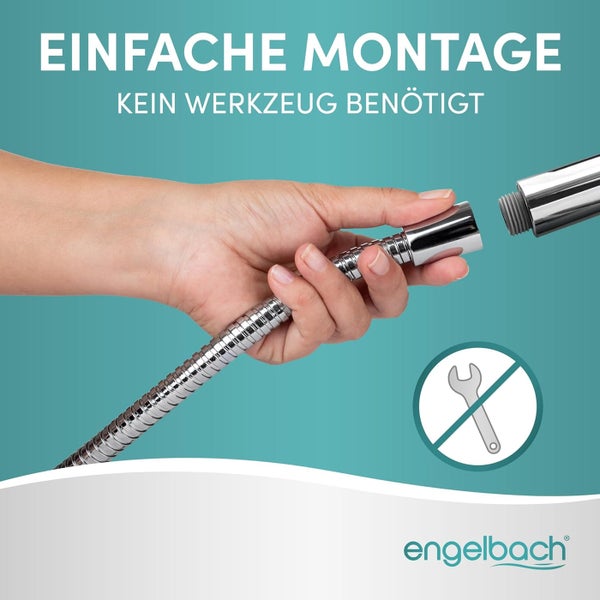 ENGELBACH Brauseschlauch  1,25m x ½” - Edelstahl - Doppelter Verdrehschutz