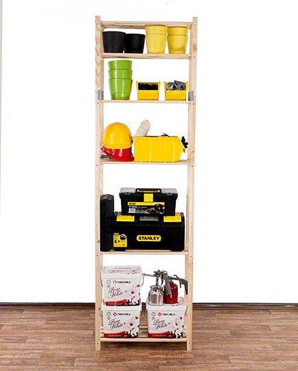 PROREGAL Holzregal Timbercraft HxBxT 220 x 65 x 28,5 cm Fachlast 35 kg 6 Fachboden 1,4 cm Dickes Kiefernholz Natur