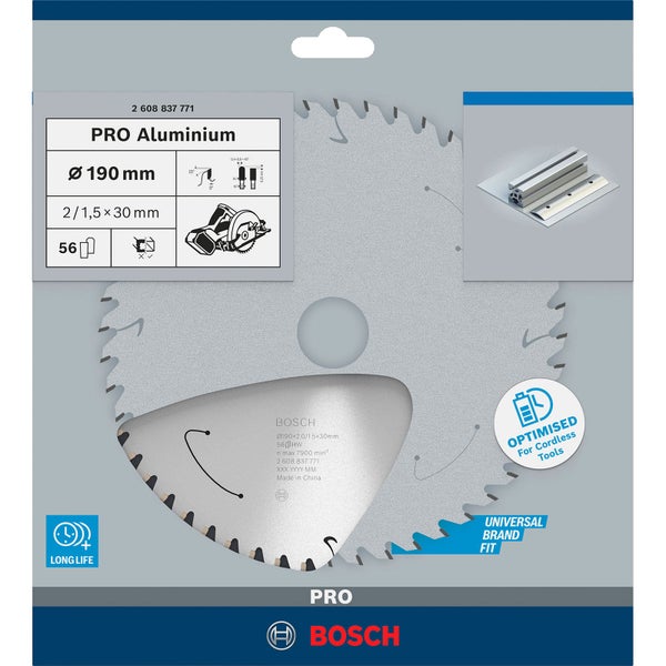 Bosch Pro Aluminium Kreissägeblatt, 190 Millimeter Durchmesser