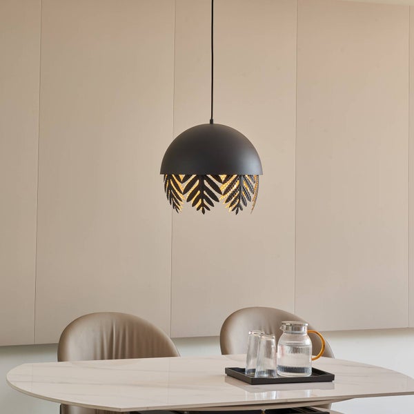 Lucande Pendelleuchte Aparas (Design, Modern) in Schwarz aus Metall (1 flammig E27) - Design-Hängeleuchte Esstischlampe Hängelampe Hängeleuchte Wohnzimmerleuchte