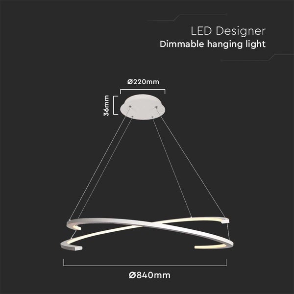 V-TAC VT-7908-W - Designer-Deckenleuchten - Designer-Hängelampen - IP20 - Weißes Gehäuse - 48 Watt