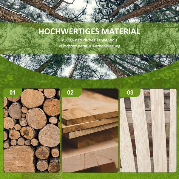 Dekorative weiße Skulptur auf einem Holzschrank