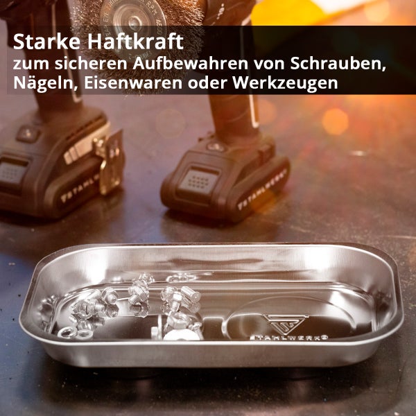 STAHLWERK Magnetschale MS-28 ST 3er Set 237 x 136 x 28mm Magnetteller Haftschale