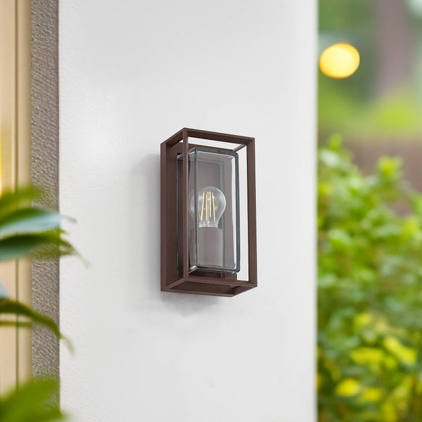 Arcchio Wandleuchte außen Ismera (Modern) in Braun aus Aluminium (1 flammig, E27) - Außenwandleuchten Wandlampe Led Außenlampe Outdoor für Außenwand/Hauswand Haus Terrasse & Balkon