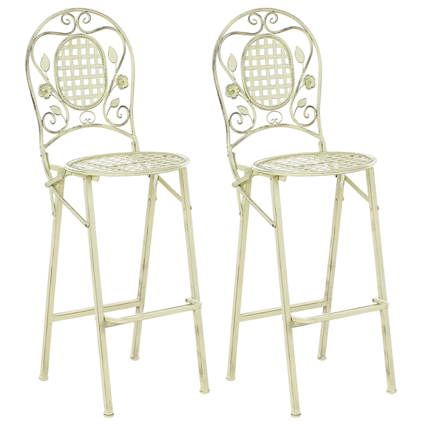 Garten-Barhocker 2er Set BIVIO klappbar Metall Hellgrün