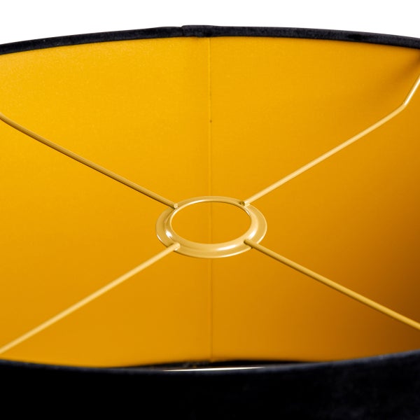 Samtlampenschirm schwarz oval 50/33/25