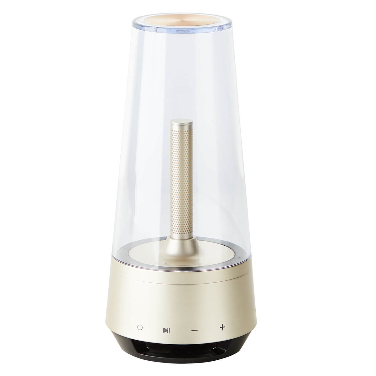 Tischlampe kabellos mit Bluetooth-Lautsprecher 'Die Klangvolle', USB aufladbar und dimmbare Akku Tischleuchte, LED Nachttischlampe, batteriebetrieben mit Ladefunktion
