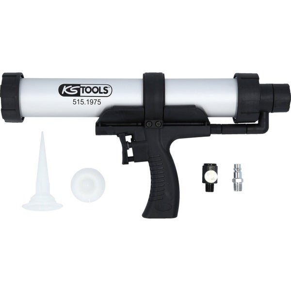 KS Tools Logo Druckluftpistole für Kartuschen inklusive Zubehör