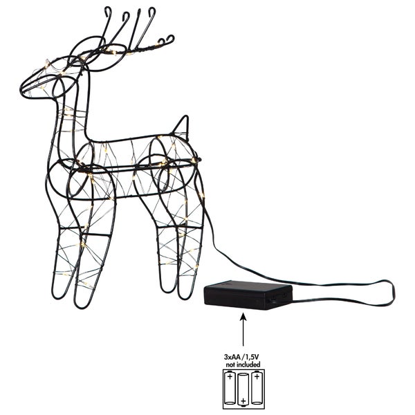 Eine schwarze Wandleuchte mit einer Glühbirne scheint auf einem Pfosten.